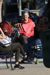 Elle Fanning on Set of 