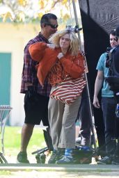 Elle Fanning on Set of 