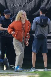 Elle Fanning on Set of 