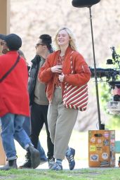 Elle Fanning on Set of 