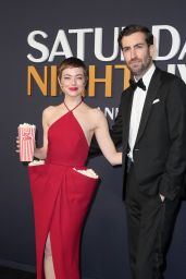 Emma Stone’s Playful Red Carpet Moment at SNL50