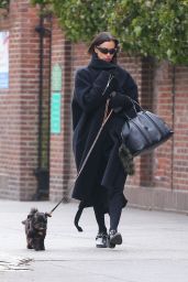 Irina Shayk Pairs Black Outfit with Puppy - 02.20.2025
