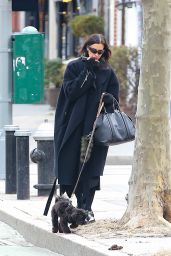 Irina Shayk Pairs Black Outfit with Puppy - 02.20.2025