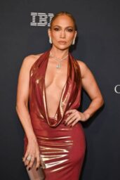 Jennifer Lopez’s Mocha Mousse Revenge Dress Stuns at Pre-Grammys Gala