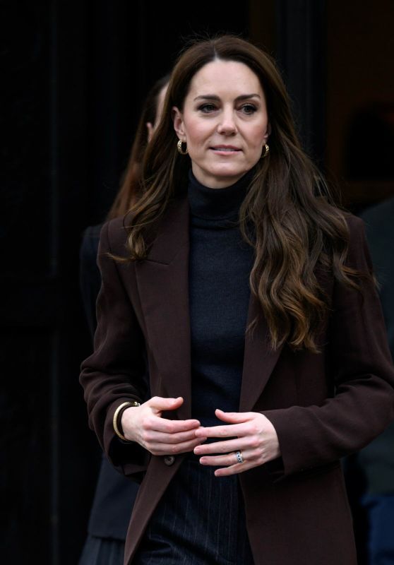 Kate Middleton Defies Palace Fashion Ban in Chic Brown Pinstripe Ensemble