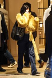 Kendall Jenner Dines in Fur Jacket at Little Nell