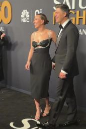 Scarlett Johansson Stuns in Prada at SNL 50th Anniversary