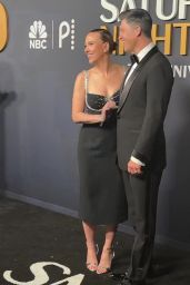 Scarlett Johansson Stuns in Prada at SNL 50th Anniversary