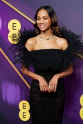 Zoe Saldana Stuns in Saint Laurent at 2025 BAFTAs