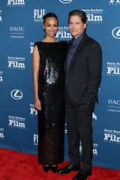 Zoe Saldana Stuns in Thom Browne at SBIFF