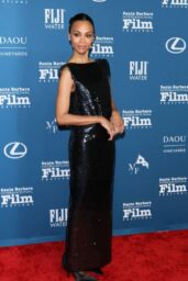 Zoe Saldana Stuns in Thom Browne at SBIFF