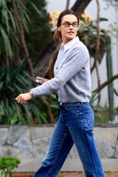 Alessandra Ambrosio Rocks Casual Denim Look on Melrose 03.12.2025