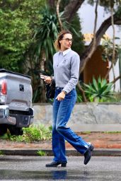 Alessandra Ambrosio Rocks Casual Denim Look on Melrose 03.12.2025