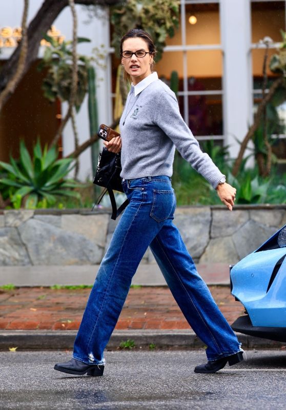 Alessandra Ambrosio Rocks Casual Denim Look on Melrose 03.12.2025