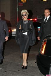 Lady Gaga Channels Audrey Hepburn in Chic Black Satin  