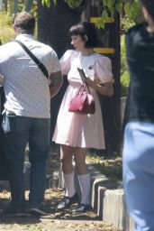 Halsey Arrives for Photoshoot in Vintage-Inspired Look