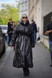 Miley Cyrus Wears Alaia Coat in Paris on April 26, 2025
