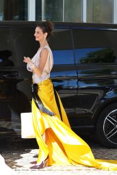 Carina Zavline Departs Martinez Hotel AmFAR Gala 2025