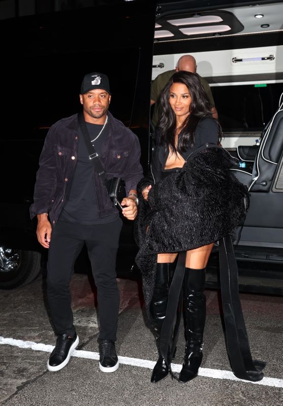 Ciara & Russell Wilson Arrive Hand-in-Hand at Cafe Zaffri