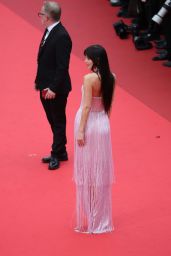 Dakota Johnson Shakes Up Cannes in Pink Gucci Fringe
