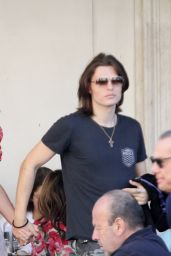 Elizabeth Hurley Rome Stroll with Son May 2025