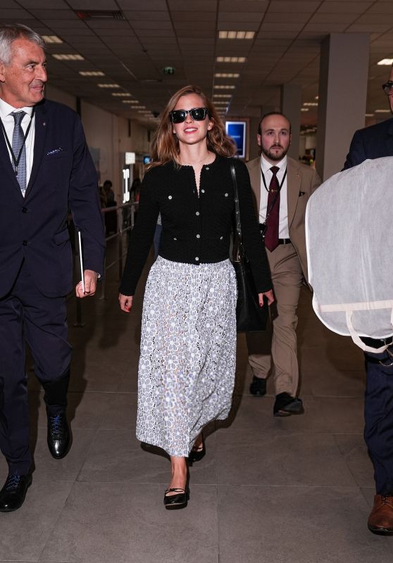 Emma Watson Channels Chic Minimalism Nice Airport Cannes 2025