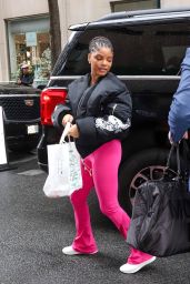 Halle Bailey Arrives in Style Before Met Gala 2025