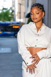Halle Bailey in Elegant Attire on the Upper West Side