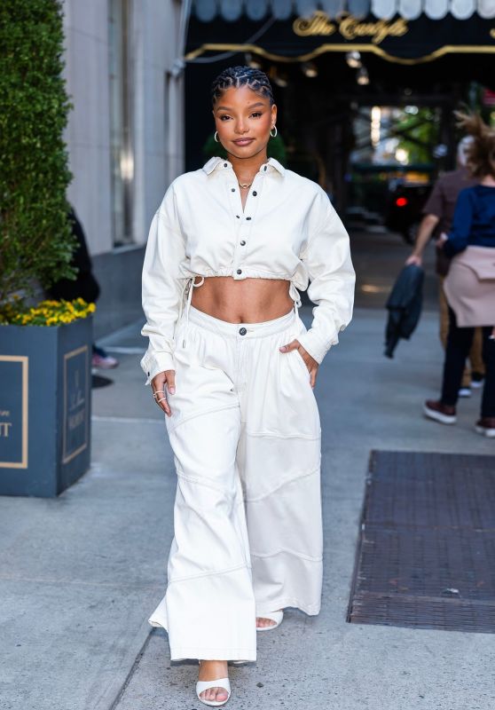 Halle Bailey in Elegant Attire on the Upper West Side