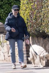 Holly Willoughby Walks Dog in LOVE Puffer