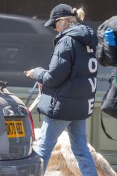 Holly Willoughby Walks Dog in LOVE Puffer