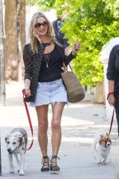 Kate Moss & Fiona Young Stroll Through Notting Hill with Dogs