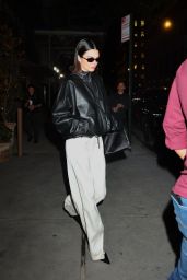 Kendall Jenner Wears Leather and Silk in NYC