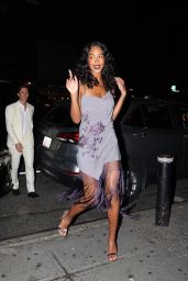 Laura Harrier Attends First Friday in May Met Gala Pre-Party