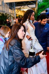 Laura Harrier’s Elegant Departure for Met Gala 2025