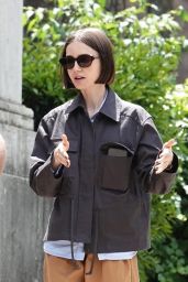 Lily Collins Roman Holiday Stroll