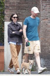 Lily Collins Roman Holiday Stroll