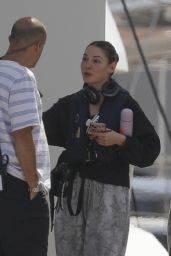 Madelyn Cline Filming Day Drinker in Barcelona