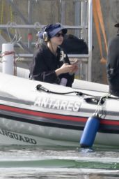 Madelyn Cline Filming Day Drinker in Barcelona