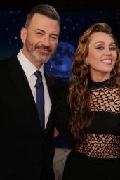 Miley Cyrus Wears Alaïa Net Dress Jimmy Kimmel 2025