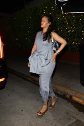 Rihanna Wears JW Anderson Dress With Tabi Flats at Giorgio Baldi
