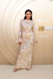 Shay Mitchell Shimmers at Gold Gala in Cong Tri Gown