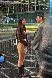 Victoria Justice on Set of Suits LA