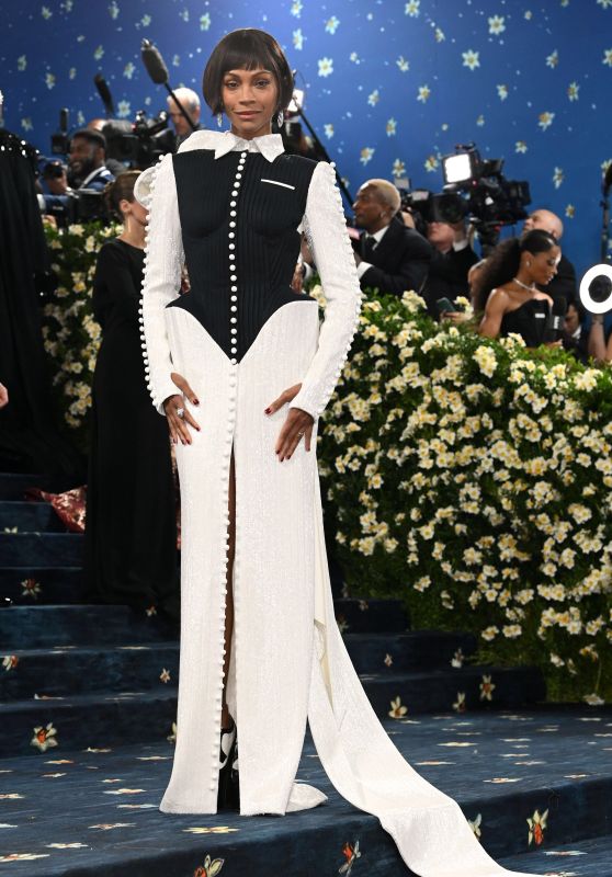 Zoe Saldana Masters Met Gala 2025 Theme in Thom Browne
