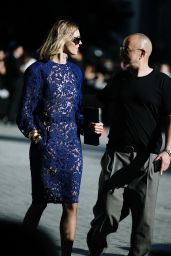 Anja Rubik Unleashes Electric Blue at Saint Laurent Show