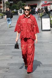 Ashley Roberts Ignites London in Fiery Red Lace