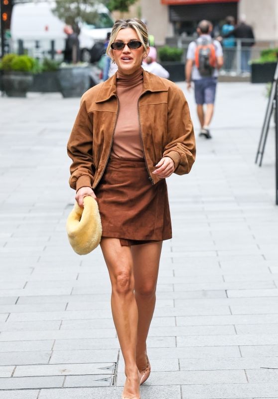 Ashley Roberts Rocks Suede Chic in London