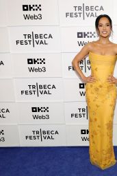Becky G Unveils Golden Glamour at Tribeca Film Festival