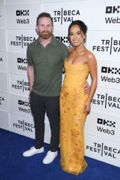 Becky G Unveils Golden Glamour at Tribeca Film Festival