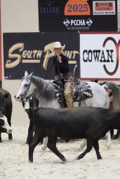 Bella Hadid Practices for Horse Cutting Championship